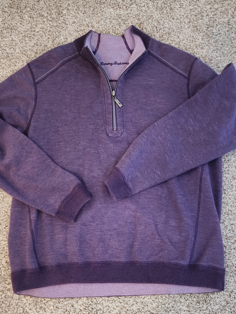🌴Tommy Bahama Flip Side Pro Reversible Half Zip Sweatshirt Lavender. Y2K RESORT